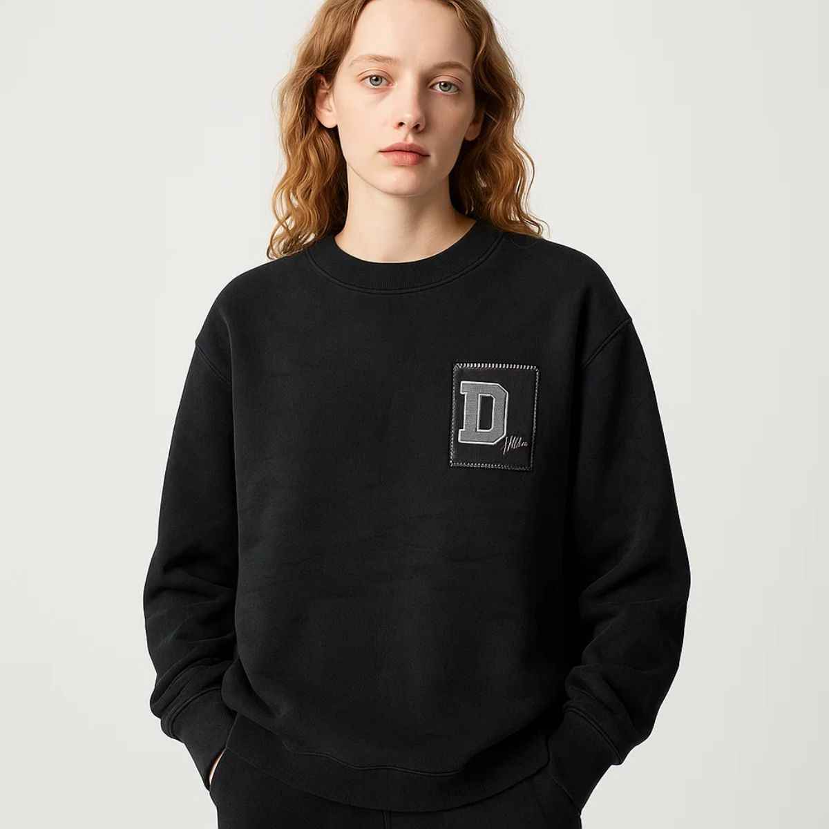 Black Fleece Woolen Sweat Shirt (A-3643)