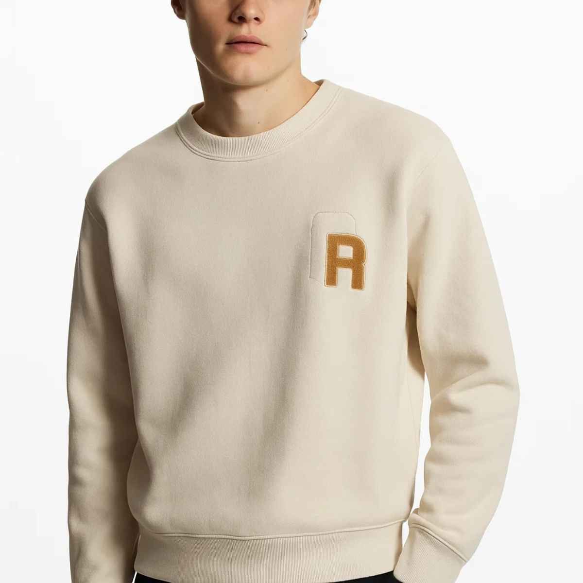 White Fleece Woolen Sweatshirt (A-3634)