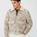 Mens Suede Jacket With Fur (A-3776)