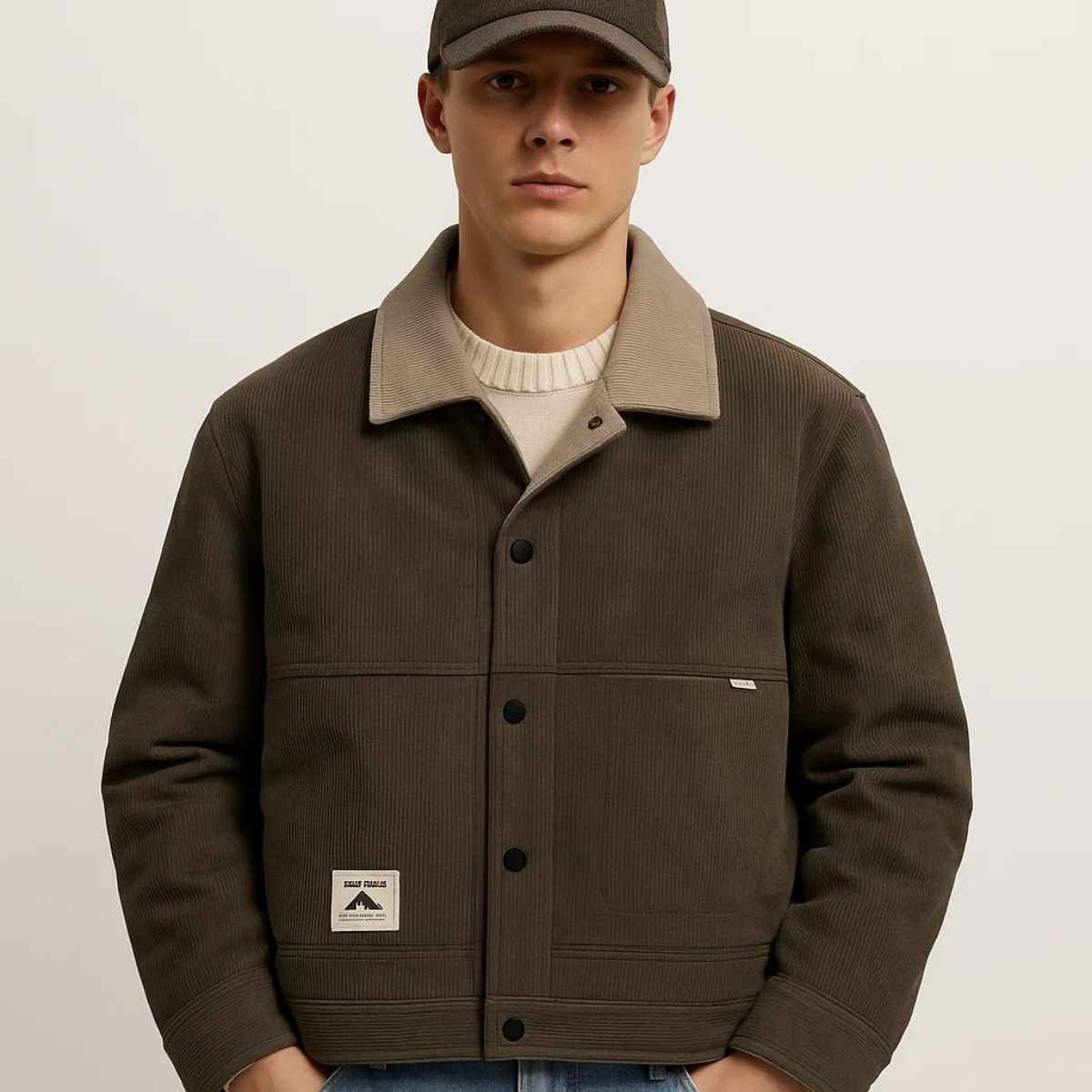 Suede Coat Collar Jacket (A-3749)