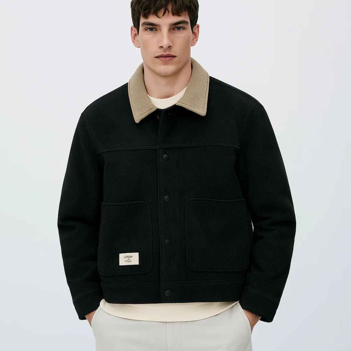 Suede Coat Collar Jacket (A-3749)