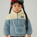 Sky Blue & Pink Teddy Vest Jacket (A-3865)