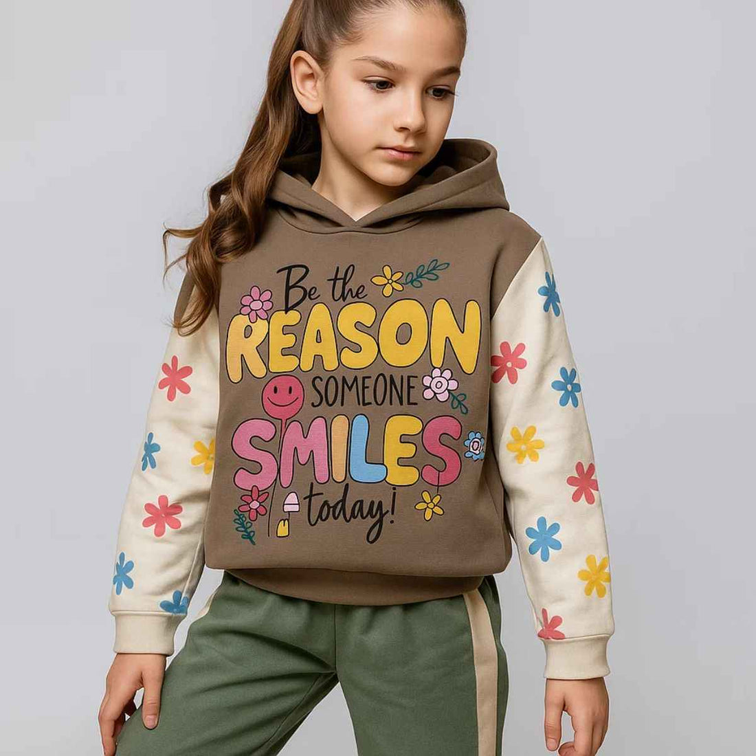 Girls Sweat Shirt Style Hoodies (A-3857)