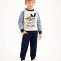 Bunny Embossed Sky Blue & Green Full Suit (A-3863)