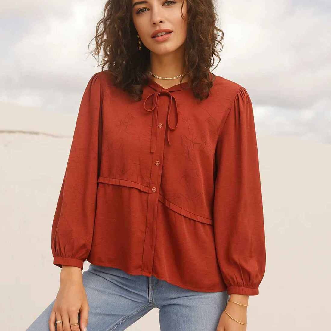 Girl Western Silk Fabric Top (A-3861)