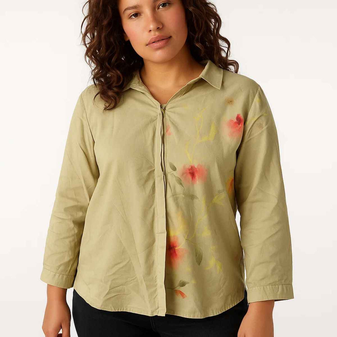 Girls Silk Fabric Western Top (A-3861)