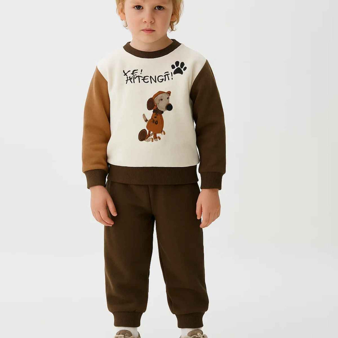 Boys Puppy Embossed Co-ords Set (A-3860)