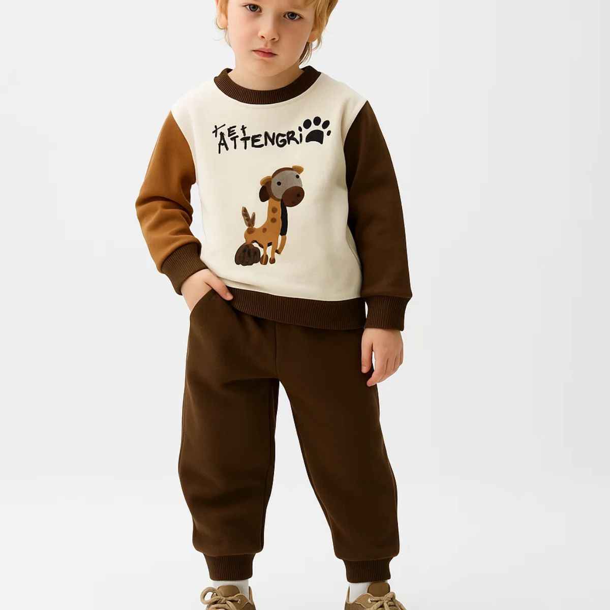 Boys Puppy Embossed Co-ords Set (A-3860)