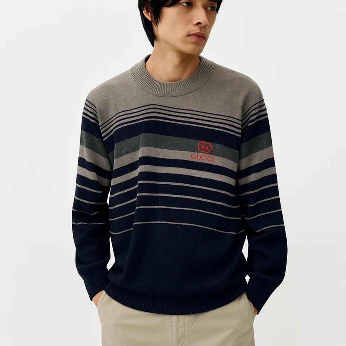 Mens Imported Contrast Stripes Sweat Shirt (A-3848)
