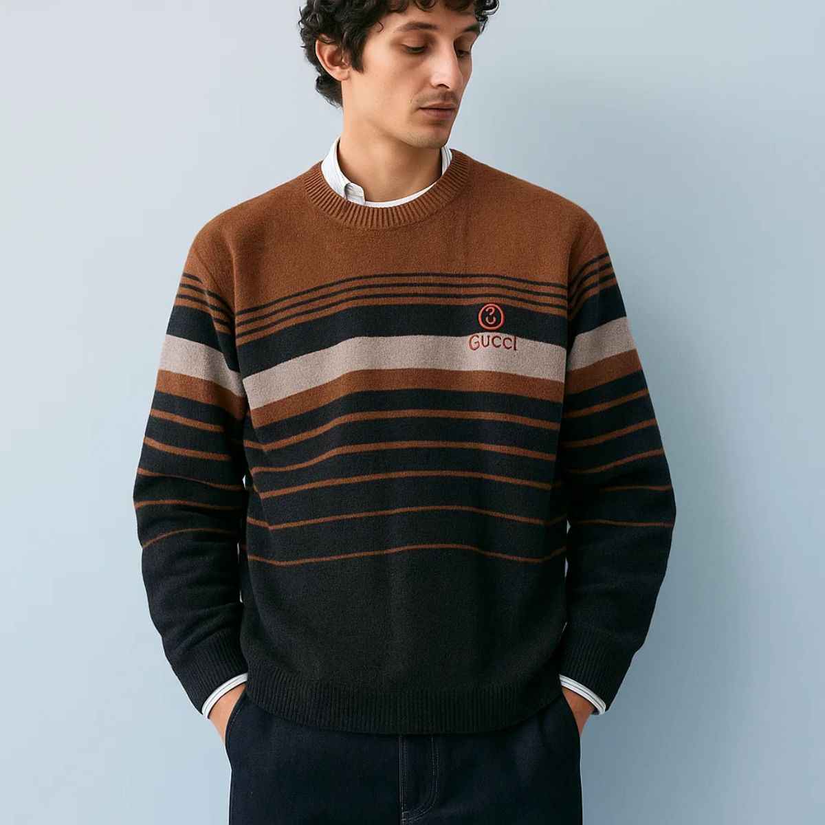 Mens Imported Contrast Stripes Sweat Shirt (A-3848)