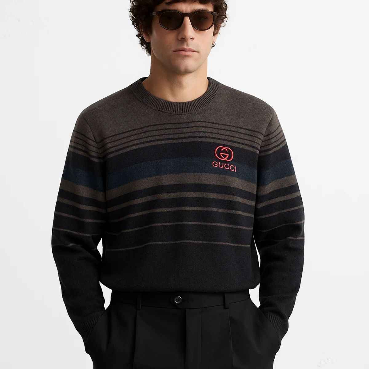 Mens Imported Contrast Stripes Sweat Shirt (A-3848)