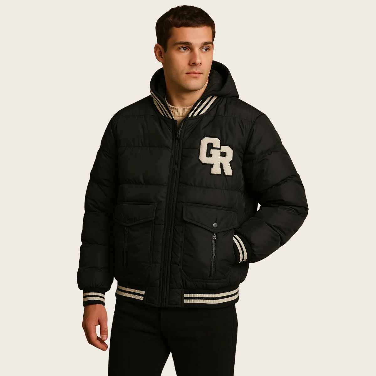 Mens Bomber Puffer Jacket (A-3871)