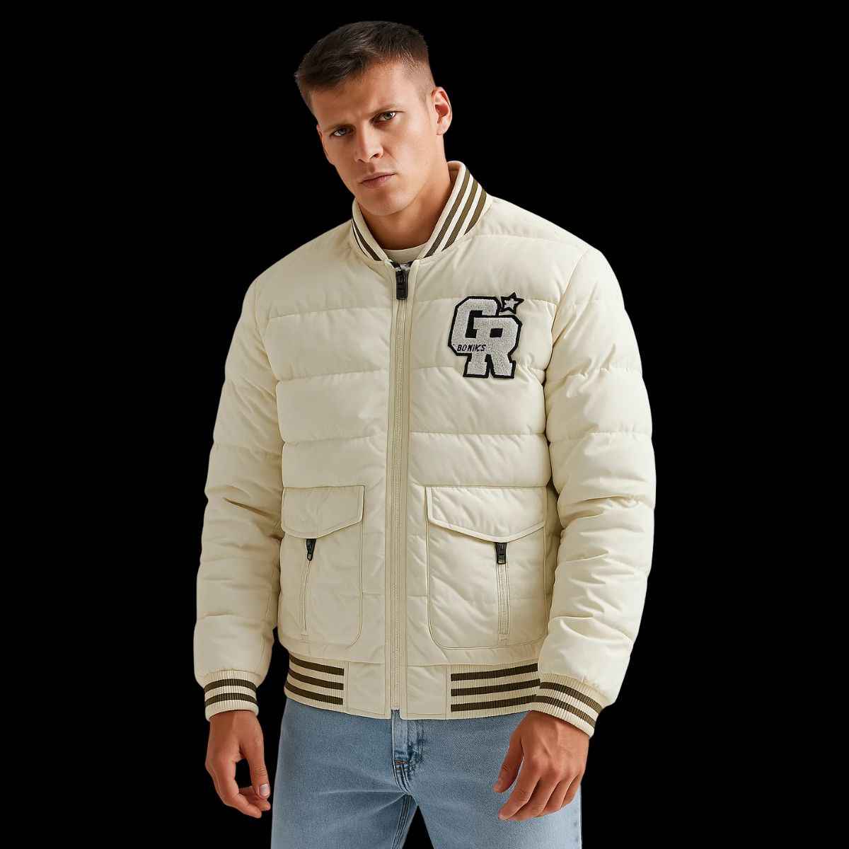 Mens Bomber Puffer Jacket (A-3871)