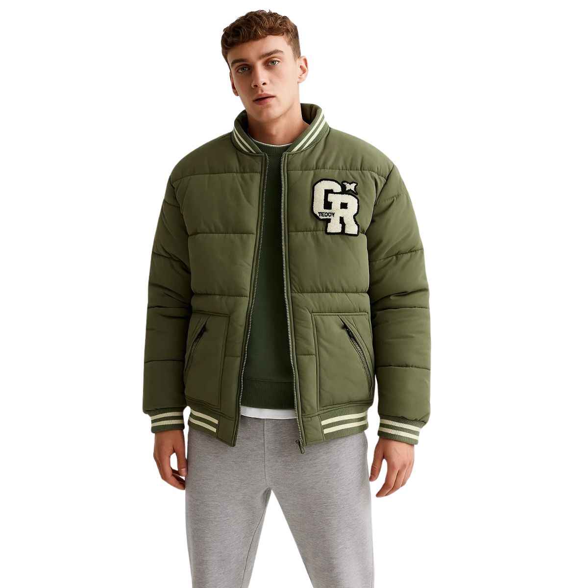 Mens Bomber Puffer Jacket (A-3871)