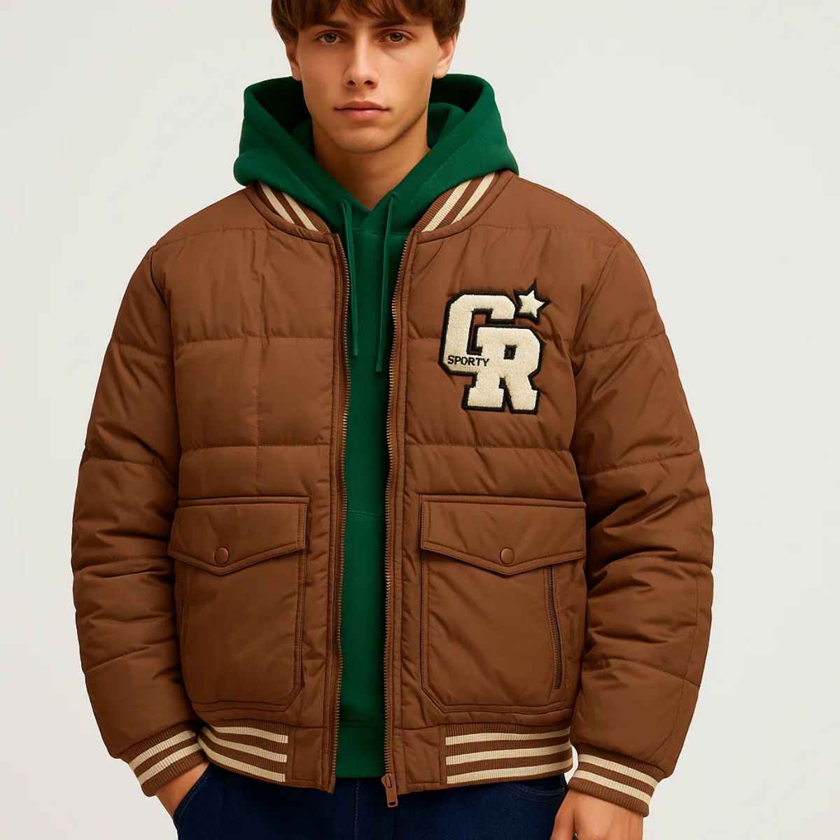 Mens Bomber Puffer Jacket (A-3871)