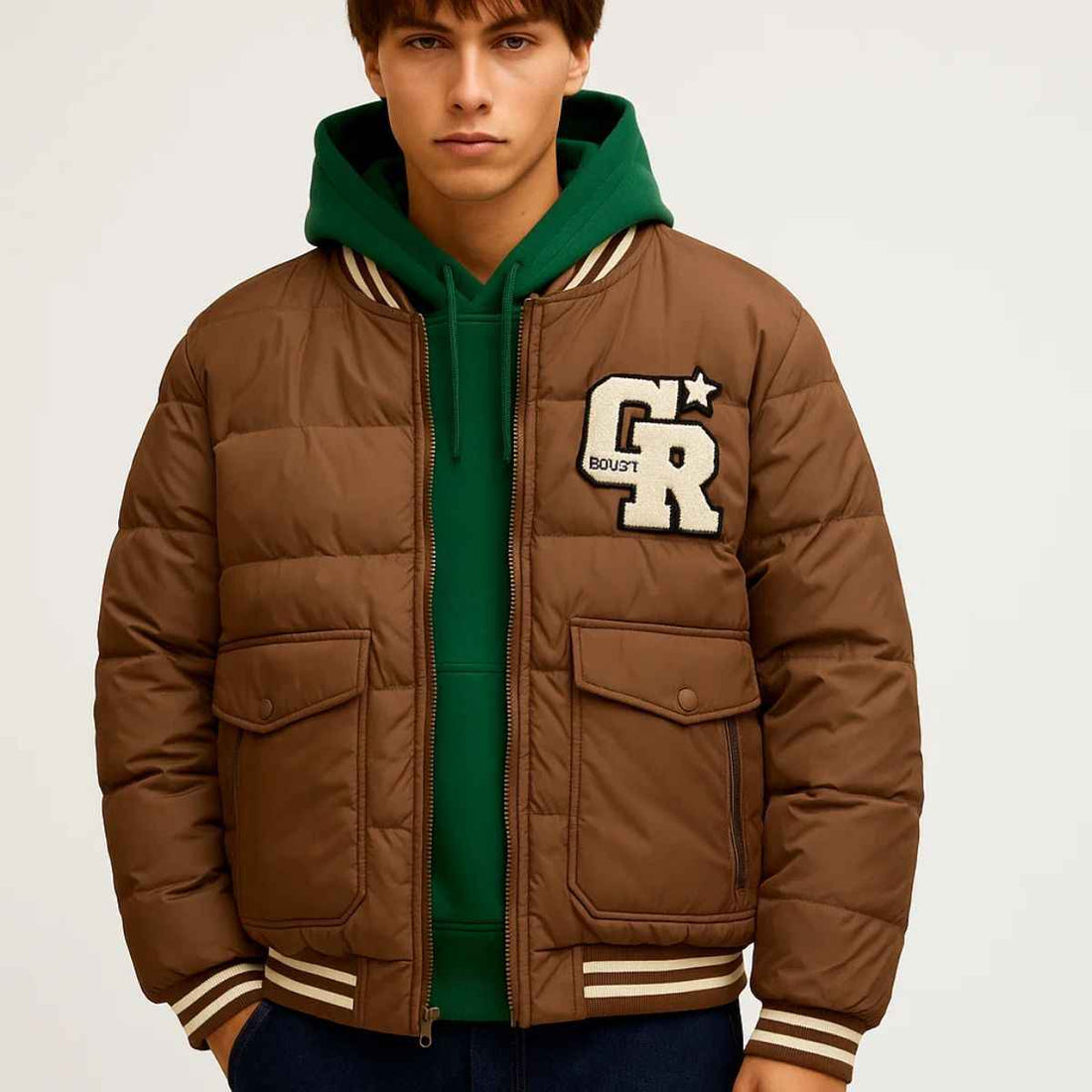 Mens Bomber Puffer Jacket (A-3871)