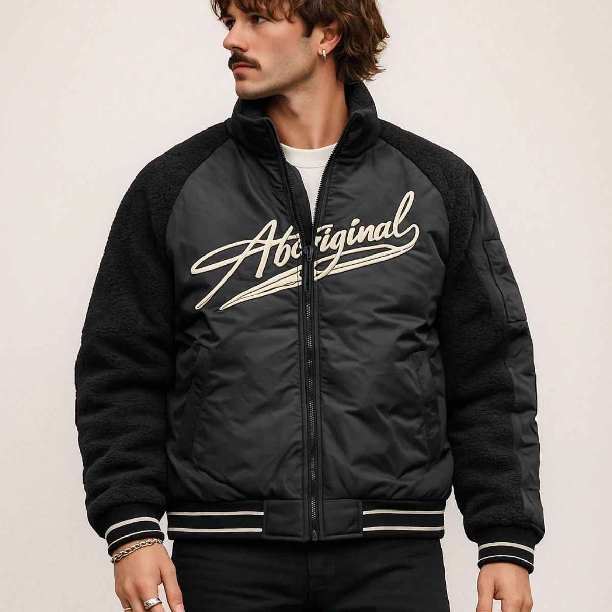 Mens Sherpa Sleeves Stylish Jacket (A-3873)