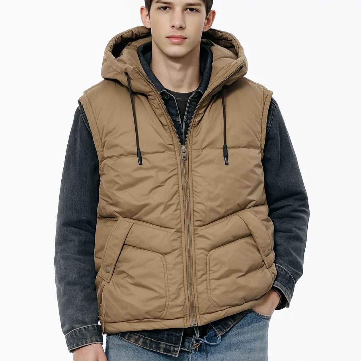 Mens Sleeveless Parachute Jacket (A-3869)