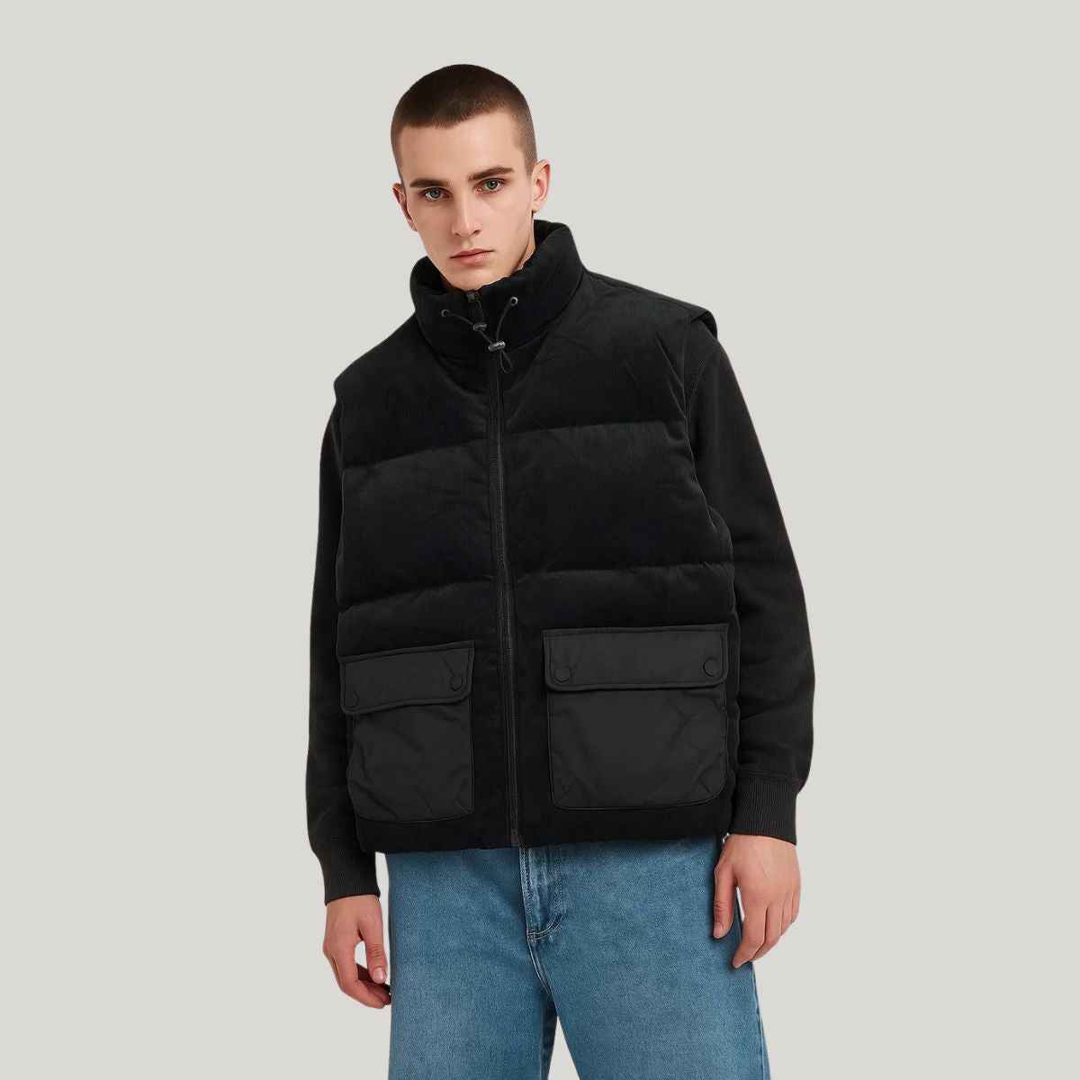 Mens Sleeveless Parachute Jacket (A-3869)