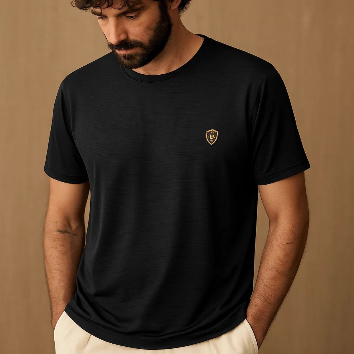 Black Lite Self Lining Dryfit T-Shirt (A-3284)