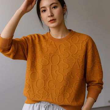 Jacquard Orange Sweatshirt (A-2622)