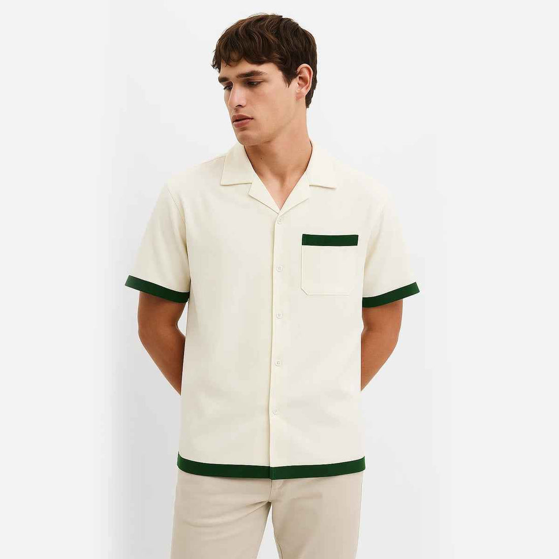 Mens Contrast Pocket Casual (A-3453)