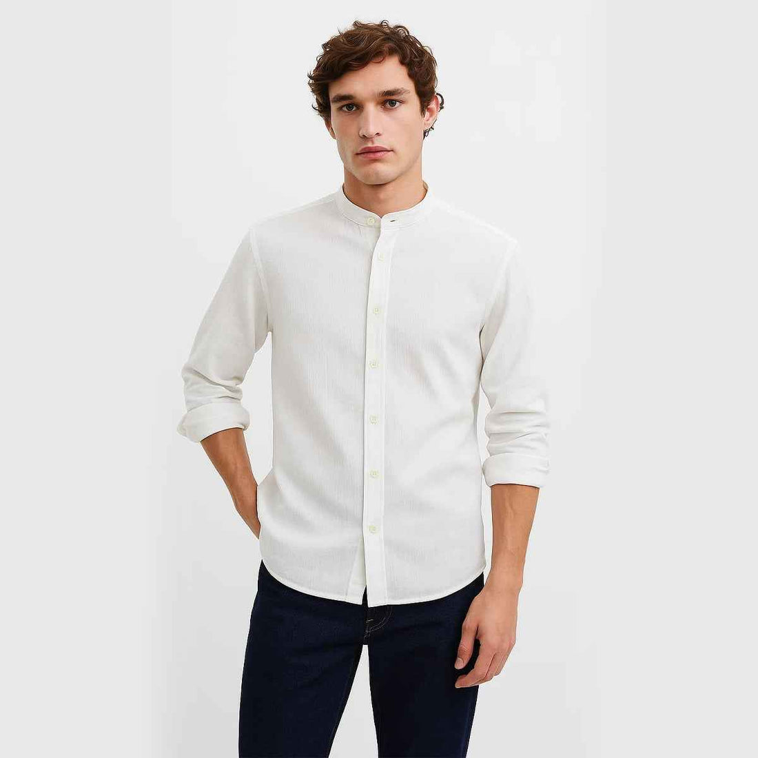 Mens Bubble Fabric Casual SHirt (A-3441)